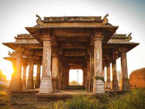 View of old ruins against sky,Ahmedabad,Gujarat,India