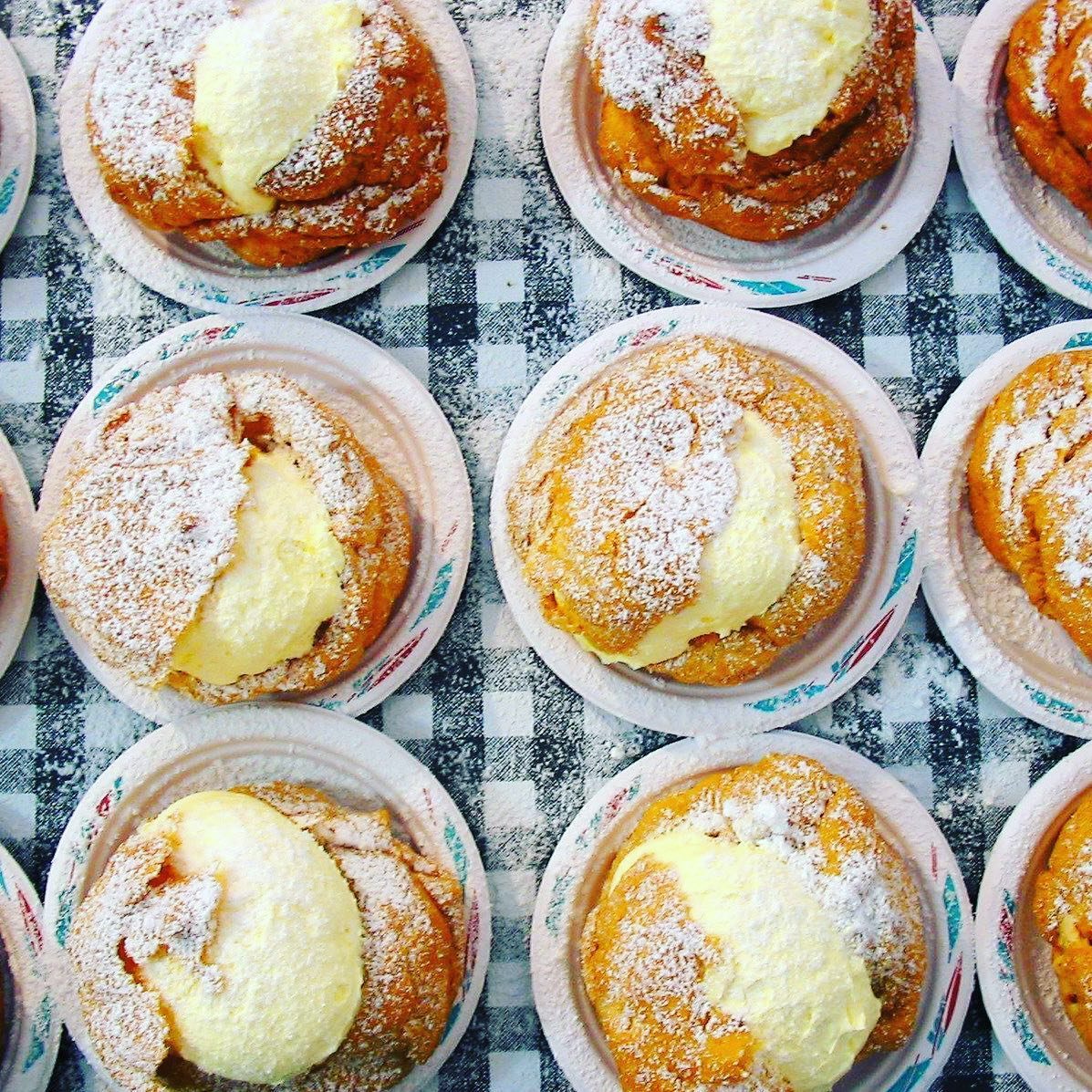 Jumbo cream puffs at Schmidt's Sausage Haus