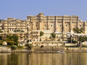 City Palace complex seen from Lake Palace Hotel