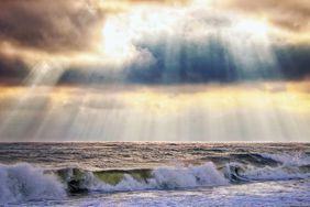 Glorious sky over the ocean at Robert Moses Beach New York State Park