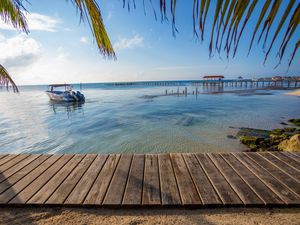 Picturesque beachfront scene with transparent waters