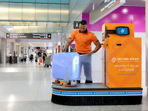 Secure Wrap station at Miami International Airport