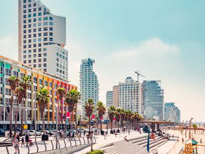 Tel Aviv promenade and Mediterranean beach