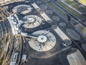 aerial view of airport