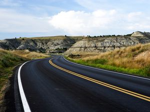 Highway Road Through Badlands