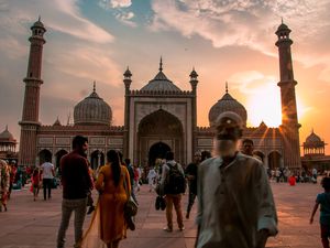 Jama Masjid during sunset