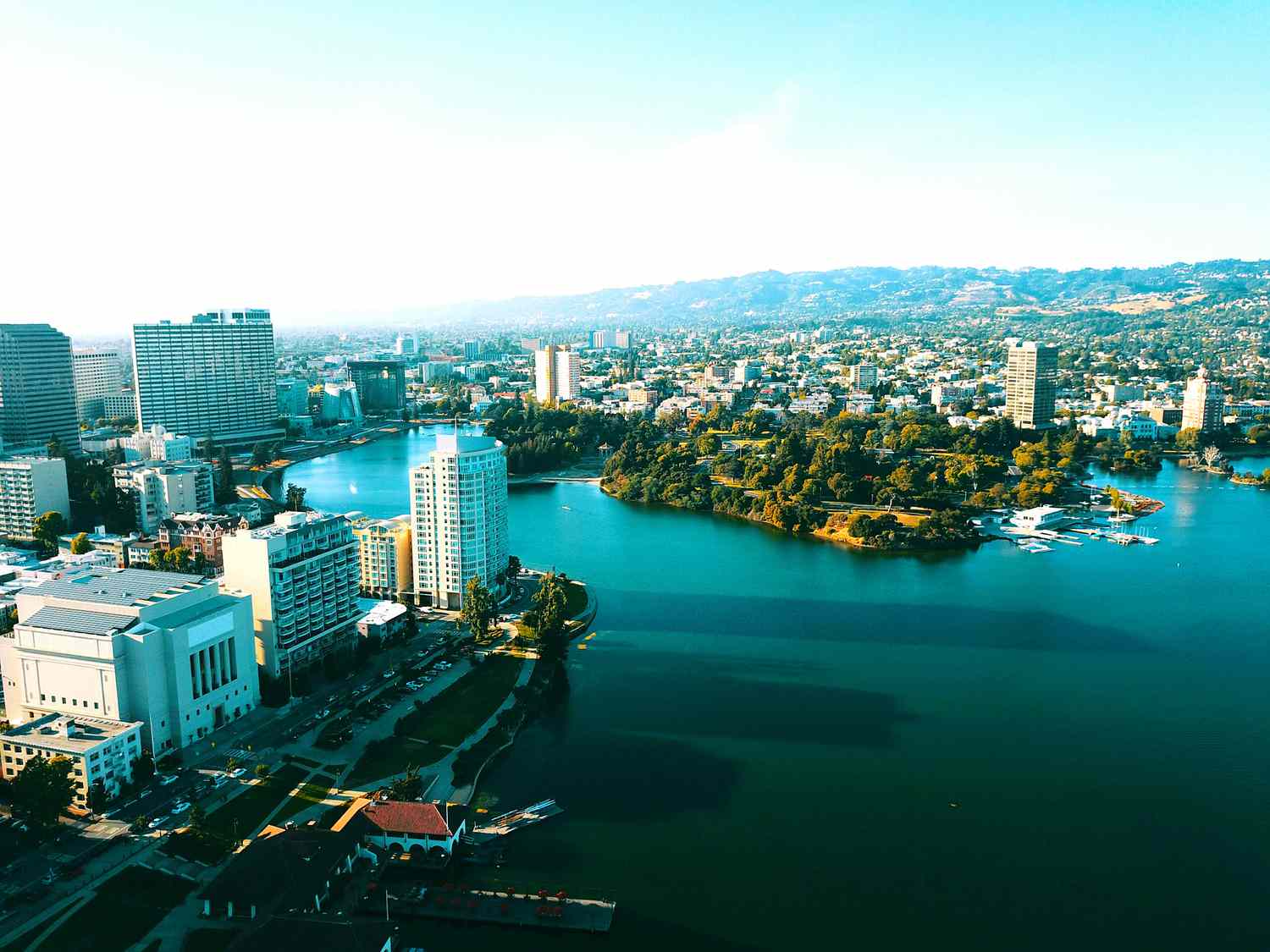 High Angle View Of Cityscape - stock photo