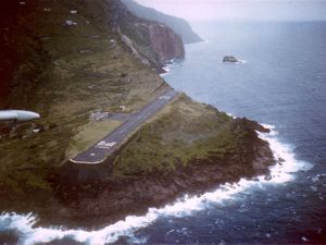 Approaching Saba Juancho E. Yrausquin Airport runway