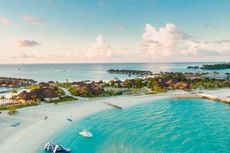 Aerial shot of beach cove