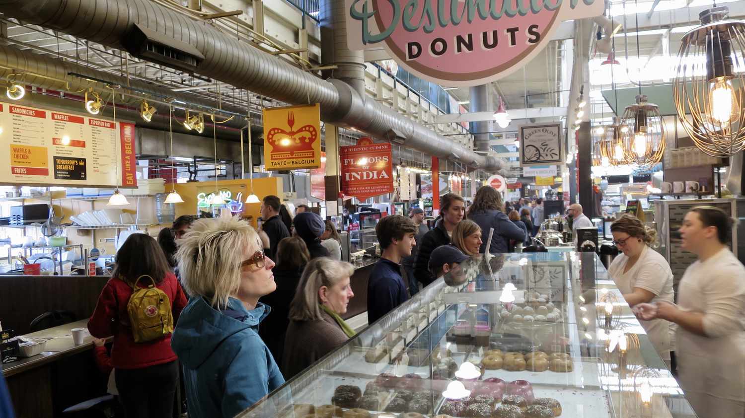 Shoppers at North Market in Downtown Columbus Ohio