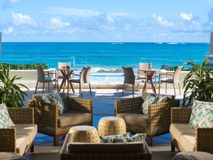 View of the ocean from the patio of the Condado Vanderbilt in San Juan, Puerto Rico.