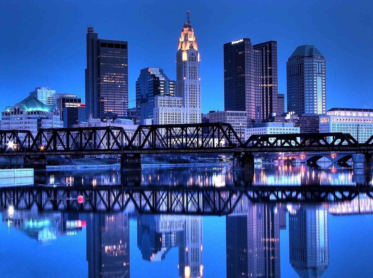 Columbus, Ohio, Skyline Reflected