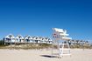 Lifeguard chair on beach, Montauk, East Hampton, New York State, USA