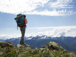 Woman hiking outdoors