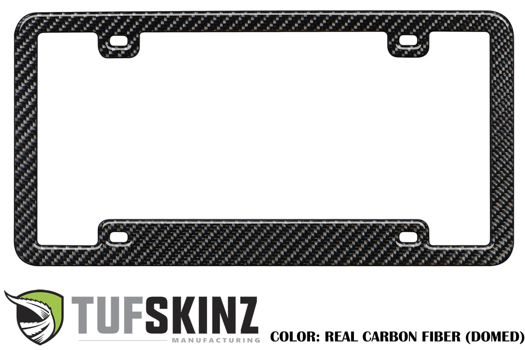 License Plate Frame Accent Trim Fits 0-0  Universal Real Carbon Fiber(Domed)