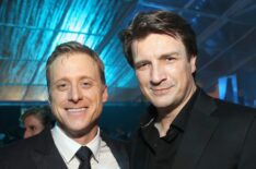 Alan Tudyk and Nathan Fillion attend the world premiere of 'Rogue One: A Star Wars Story'