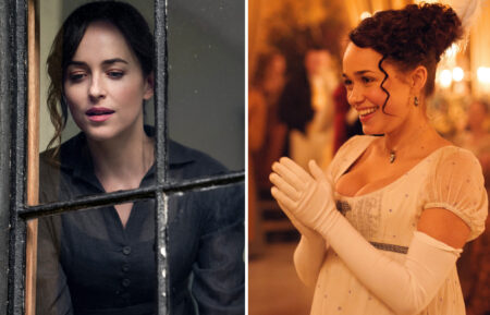 Dakota Johnson as Anne Alliot in Persuasion and Rose Williams as Charlottle Heywood in Sanditon