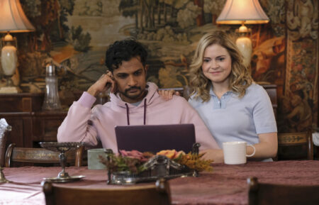 Utkarsh Ambudkar and Rose McIver in 'Ghosts'