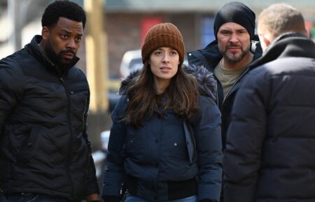 LaRoyce Hawkins as Kevin Atwater, Marina Squerciati as Kim Burgess, Patrick John Flueger as Adam Ruzek, Jason Beghe as Hank Voight — 'Chicago P.D.' Season 10