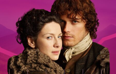 Caitriona Balfe and Sam Heughan as Claire and Jamie in 'Outlander'