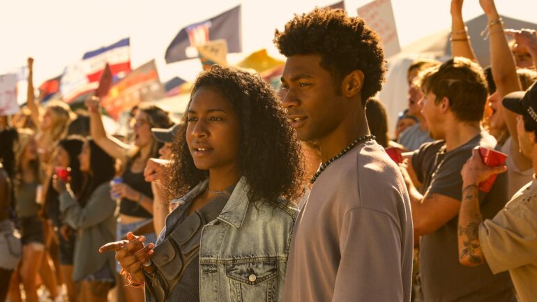 Carlacia Grant as Cleo, Jonathan Daviss as Pope in 'Outer Banks' Season 4