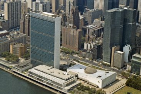 The United Nations building.