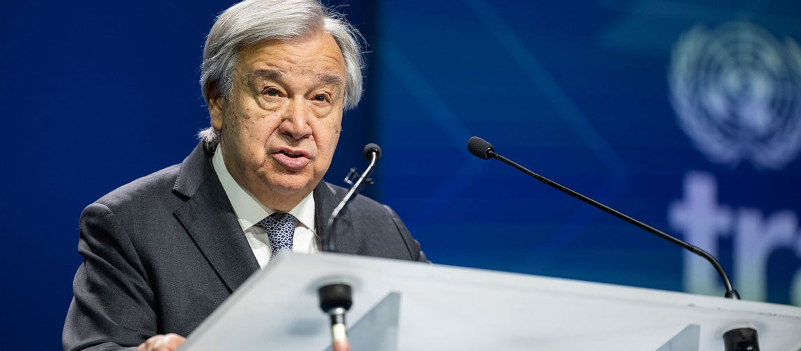 Secretary-General António Guterres addresses the UNCTAD Global Leaders Forum in Geneva. UNCTAD/Pierre Albouy 