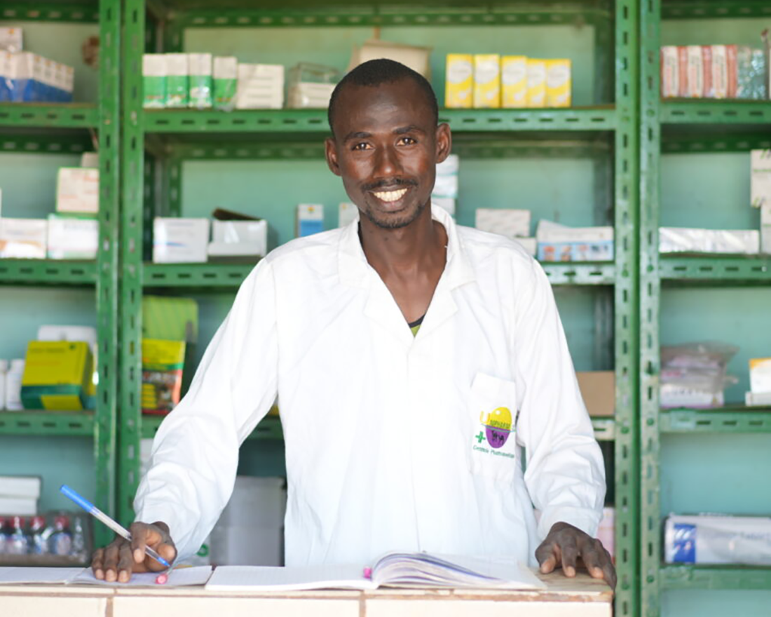 Pharmacist smiling