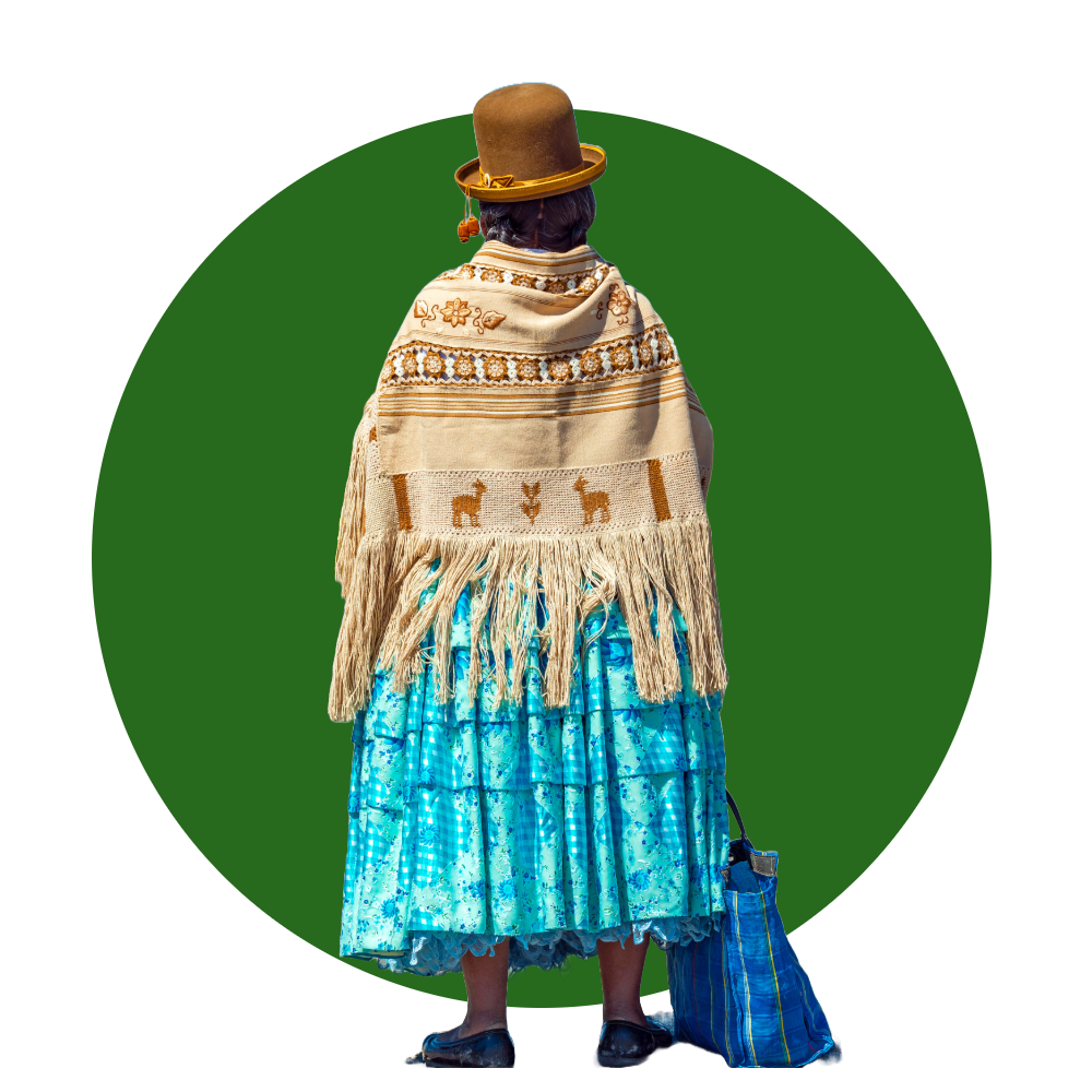 Bolivian woman wih traditional outfit