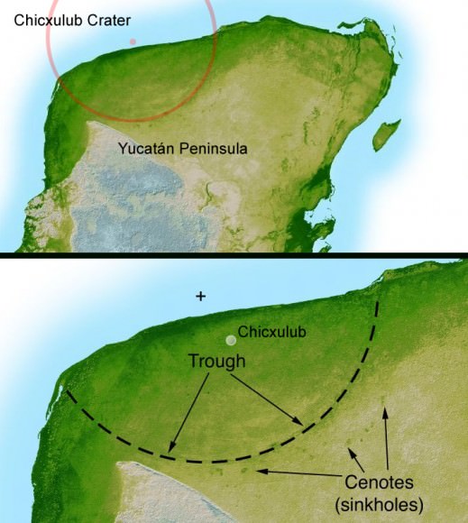 Chicxulub crater in Mexico. Credit: Wikipedia/NASA