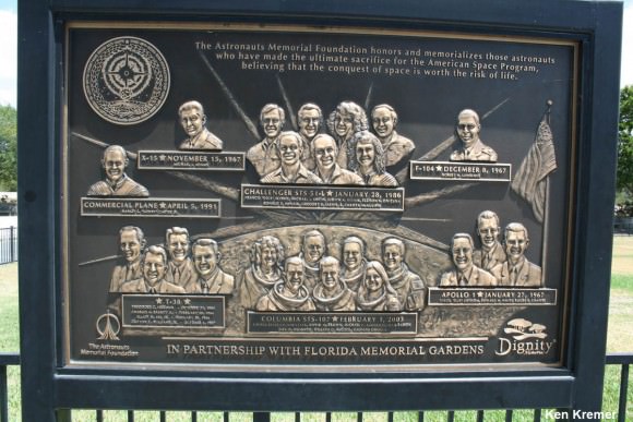 The Dignity Memorial to fallen astronauts at the Kennedy Space Center Visitor Complex. Credit: Ken Kremer/kenkremer.com