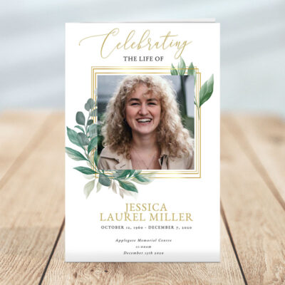 Funeral Program Templates: Leaves