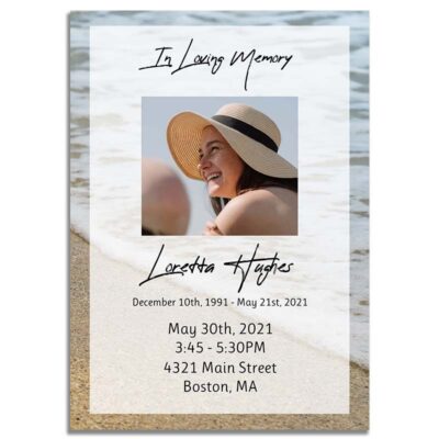 Customizable Funeral Invitations - Oceanfront