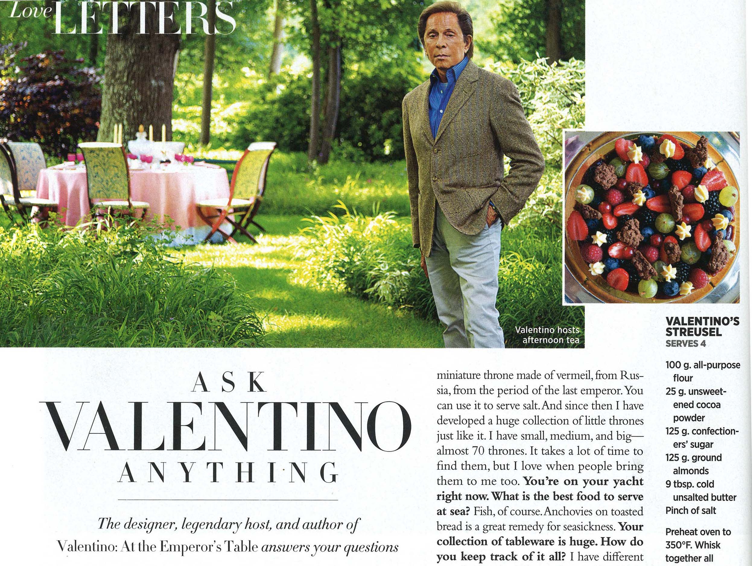 Harper's Bazaar November - Ask Valentino Anything