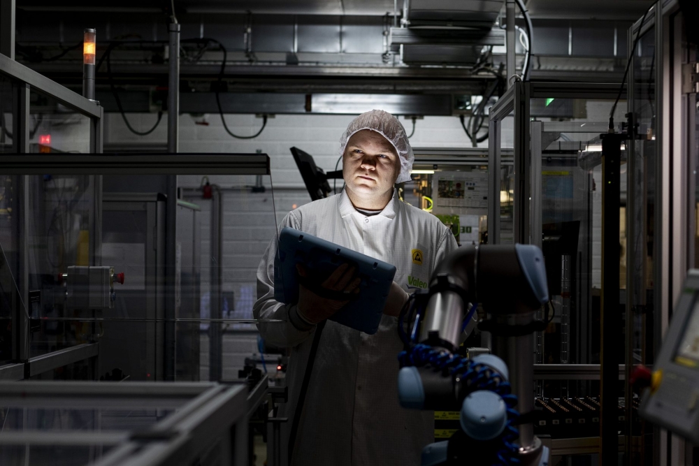 Female worker in Valeo Ireland plant