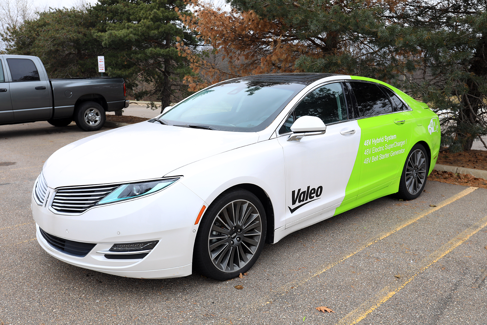 a car equipped with 48V system outside Auburn Hills USA plant