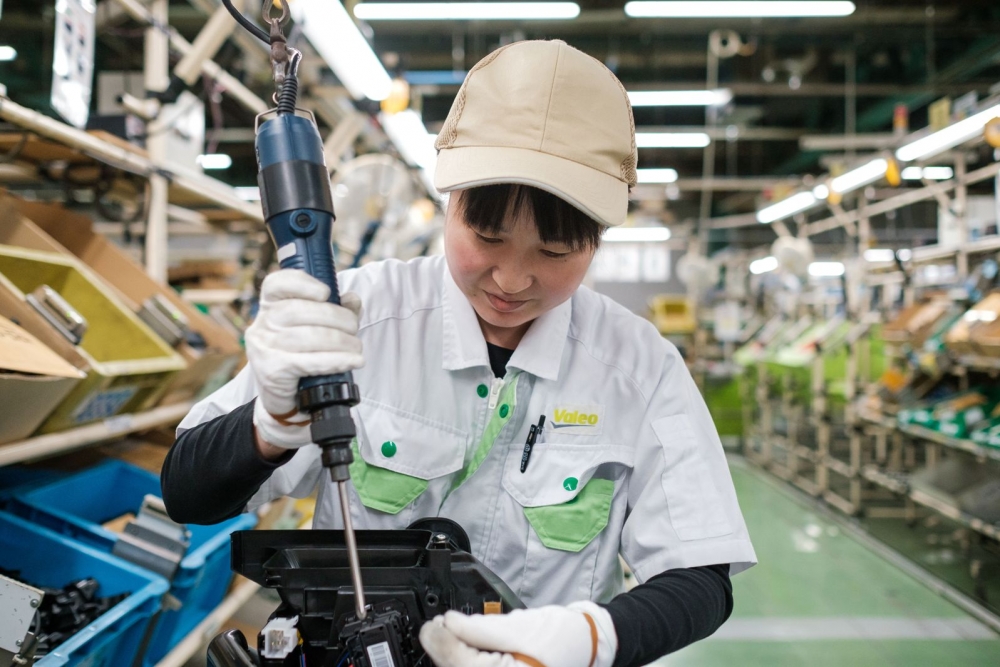 A worker in Valeo Japan