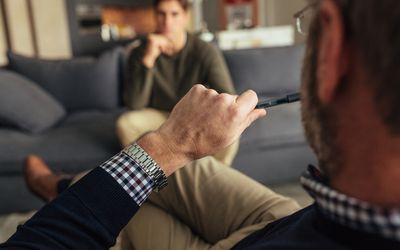 patient and therapist in office