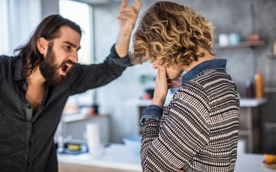 Man yelling at woman