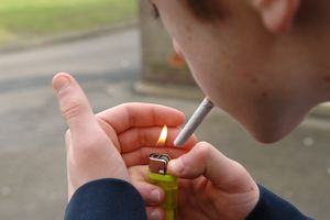 teen boy smoking