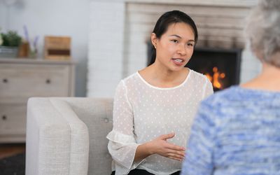 Woman speaking to her therapist