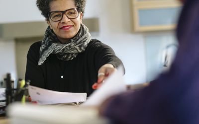 A Psychologist working in her specialty area