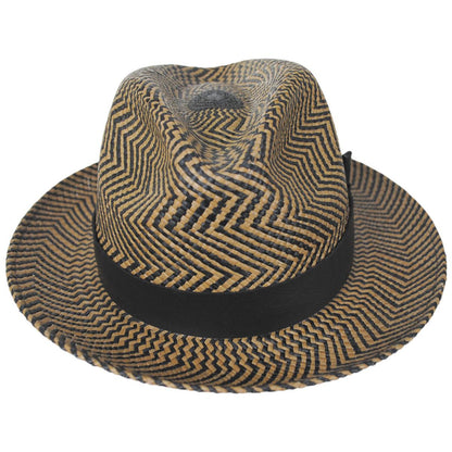 Rene Two-Tone Panama Straw Fedora Hat