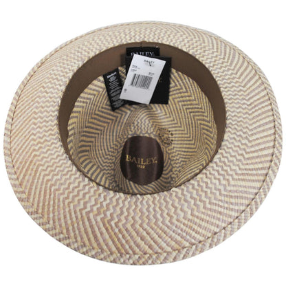 Rene Two-Tone Panama Straw Fedora Hat