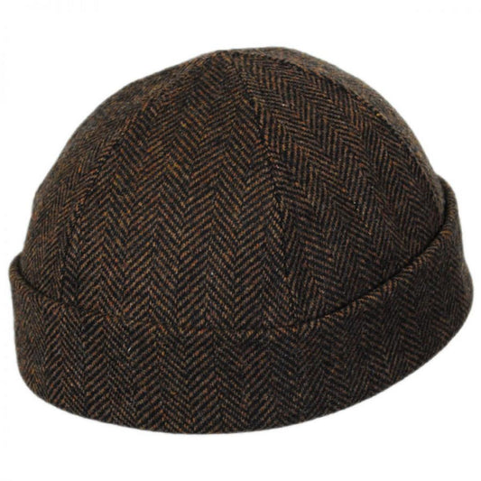 NEW YORK HAT CO | Six Panel Herringbone Wool Skull Cap Beanie Hat