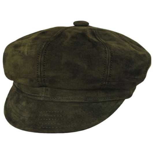 NEW YORK HAT CO | Spitfire Suede Leather Newsboy Cap