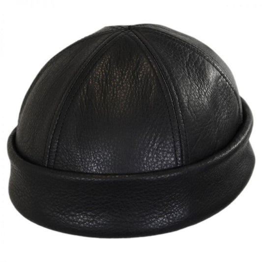 NEW YORK HAT CO | Six Panel Leather Skull Cap Beanie Hat