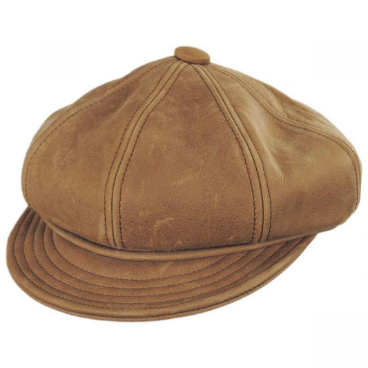 NEW YORK HAT CO | Vintage Spitfire Leather Newsboy Cap