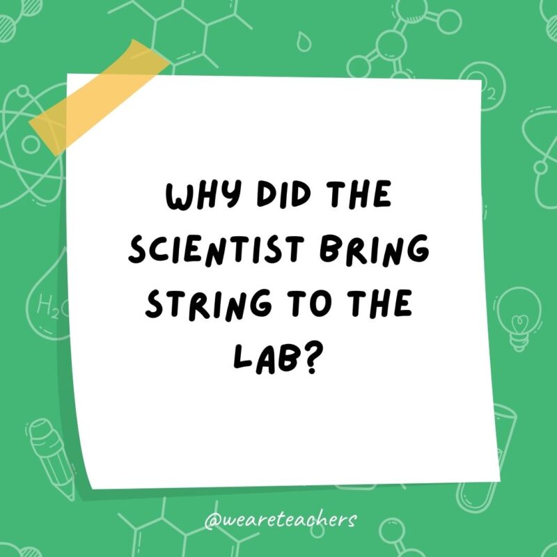 Why did the scientist bring string to the lab?