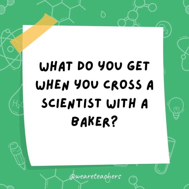 What do you get when you cross a scientist with a baker?- science jokes